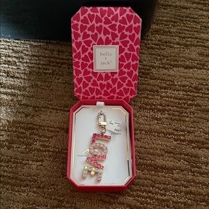 Pink 'LOVE' Crystal Keychain Charm